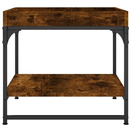 Кафе маса, опушен дъб, 49,5x49,5x45 см, инженерно дърво