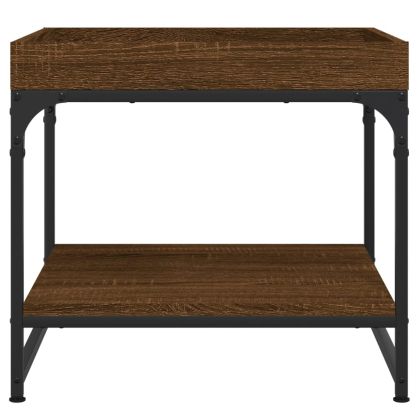 Кафе маса, кафяв дъб, 49,5x49,5x45 см, инженерно дърво