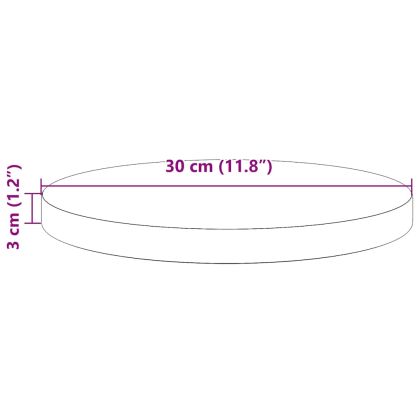 Плот за маса, кръгъл, бял, Ø30x3 см, бор масив