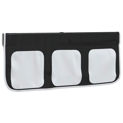 Завеси за високо детско легло, бяло и черно, полиестер