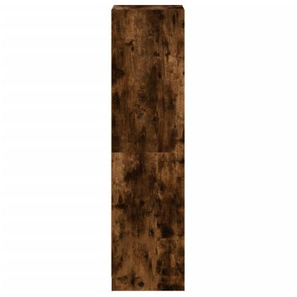 Висок шкаф със стъклена врата, опушен дъб, 35x37x142 см