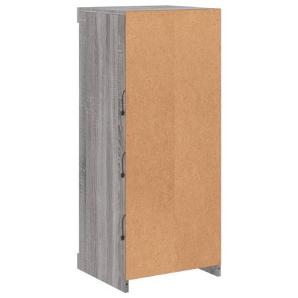 Сайдборд с LED светлини, сив сонома, 41x37x100 см