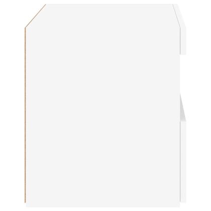 Нощно шкафче с LED осветление, бяло, 50x40x45 см