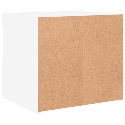 Нощно шкафче с LED осветление, бяло, 50x40x45 см