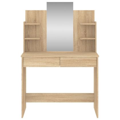 Тоалетка с огледало, дъб сонома, 96x39x142 см