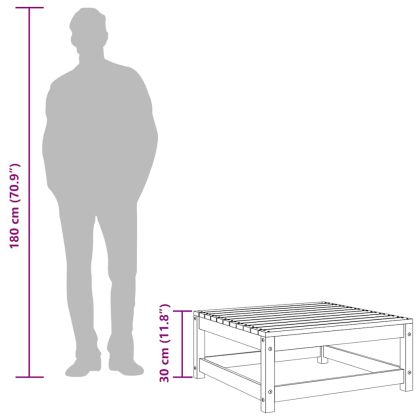Градинска табуретка, 70x70x30 см, бор масив