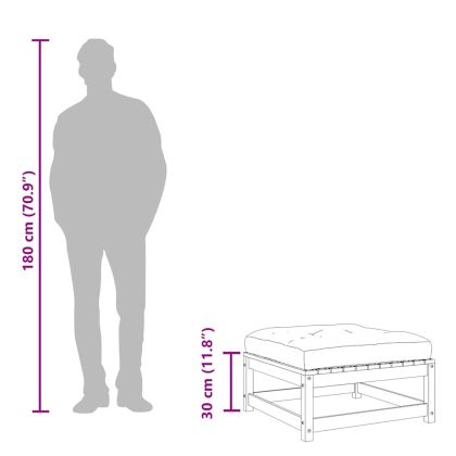 Градински табуретки с възглавници 2 бр восъчнокафяв бор масив