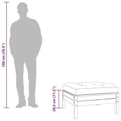 Градински табуретки с възглавници, 2 бр, импрегниран бор