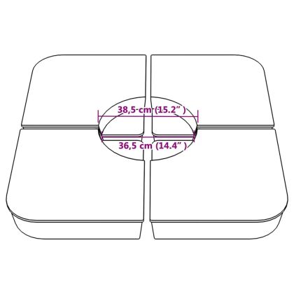 4 части Комплект основа за чадър за чадър с кръстосана 100 кг