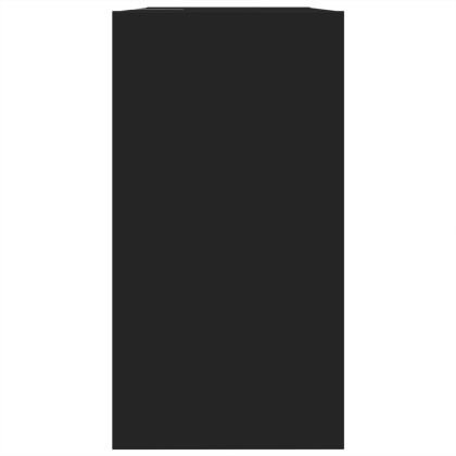 Долен шкаф за мивка, черен, 63x29x55 см, инженерно дърво