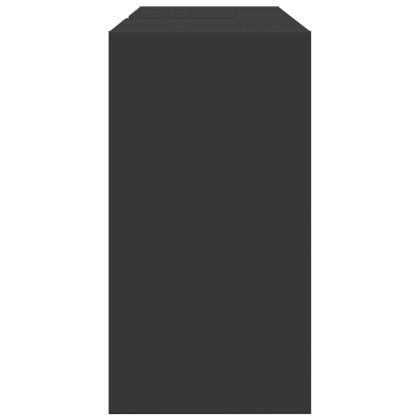 Долен шкаф за мивка, черен, 90x29x55 см, инженерно дърво