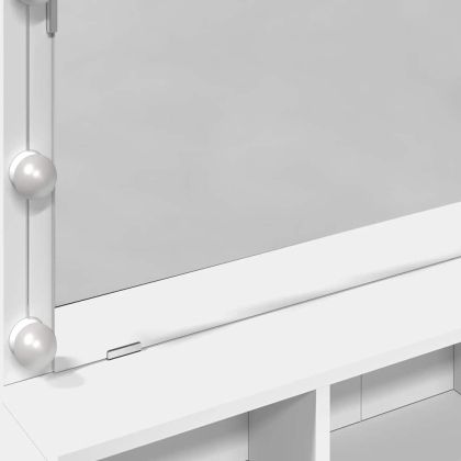 Тоалетка с LED, бяла, 80x41x134,5 см