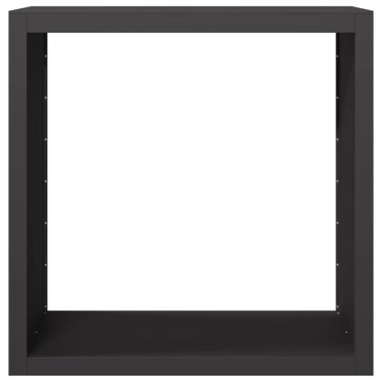 Стойка за дърва, черна, 100x40x100 см, стомана