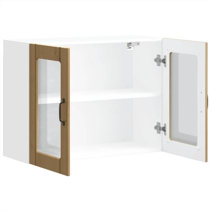 Кухненски стенен шкаф със стъклена врата Lucca дъб артизан