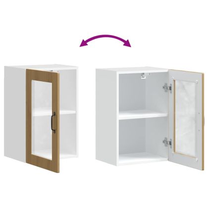 Кухненски стенен шкаф със стъклена врата "Porto" дъб артизан