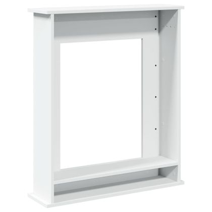 Облицовка за камина, бяла, 75x20x87,5 см, инженерно дърво