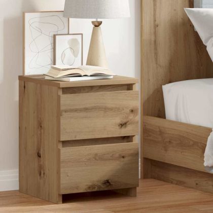Нощно шкафче, дъб артизан, 30x30x40 см, инженерно дърво
