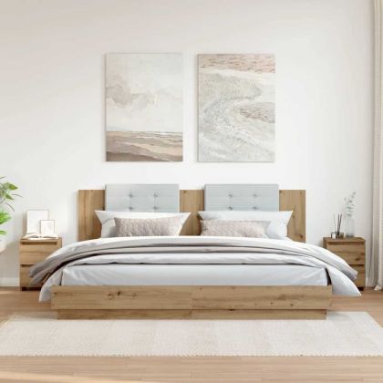 Нощни шкафчета, 2 бр, дъб артизан, 30x30x40 см, инженерно дърво