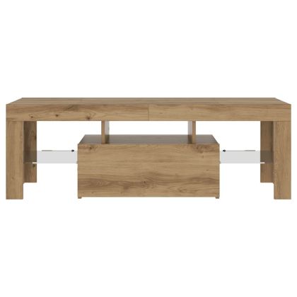 ТВ шкаф с LED осветление, 120x36,5x40 см, инженерно дърво