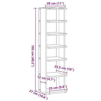 Шкафове за обувки 2 бр дъб артизан 28x27x102 см инж. дървесина