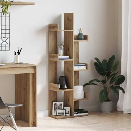 Библиотека, дъб артизан, 48x25,5x140 см, инженерно дърво