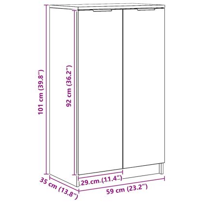 Шкаф за обувки дъб артизан 59x35x100,5 см инженерна дървесина