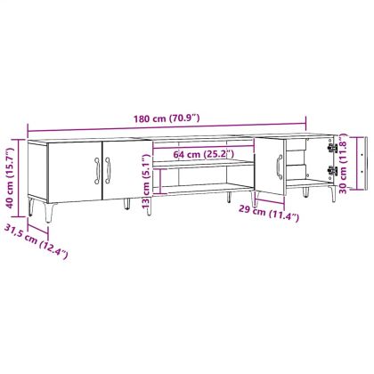 ТВ шкаф, дъб артизан, 180x31,5x40 см, инженерно дърво