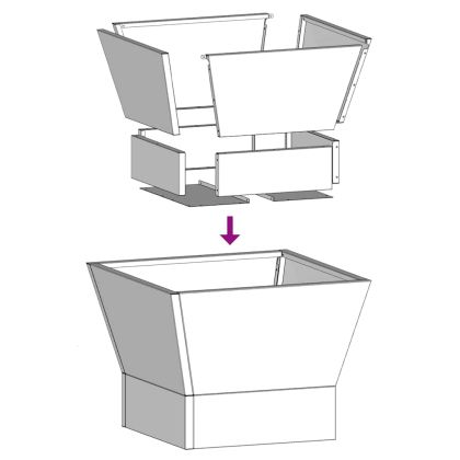 Огнище Черно 40 x 40 x 35 cm Стомана