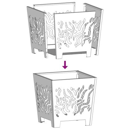 Огнище Черно 40 x 40 x 40 cm Стомана