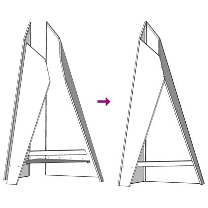 Огнище Черно 58 x 40 x 100 см Студено валцована стомана