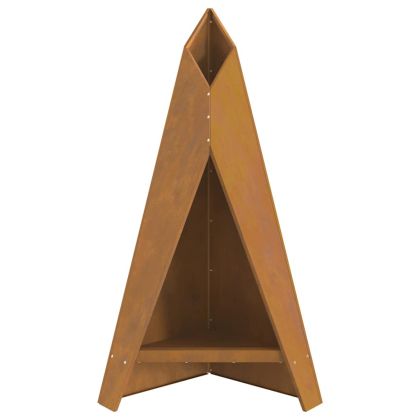 Огнище Кафяво 58 x 40 x 100 см Патинираща стомана