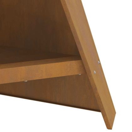 Огнище Кафяво 58 x 40 x 100 см Патинираща стомана