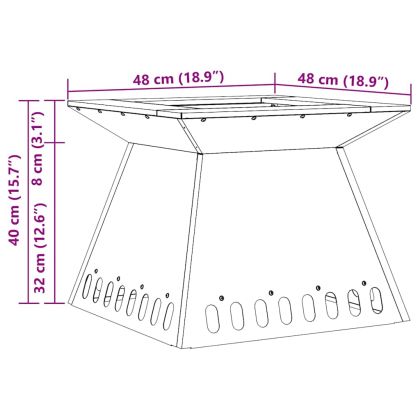 Огнище Черно 48 x 48 x 40 см Стомана