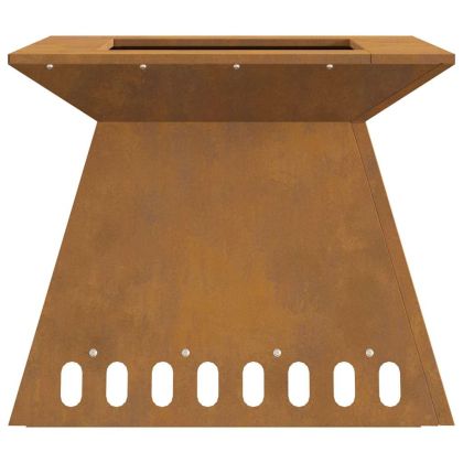 Огнище Кафяво 48 x 48 x 40 см Патинираща стомана