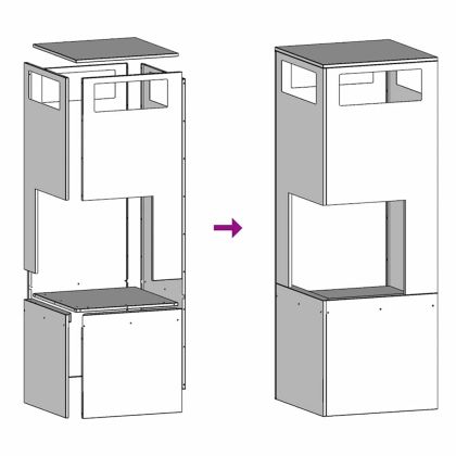 Огнище Черно 35 x 35 x 100 см Стомана