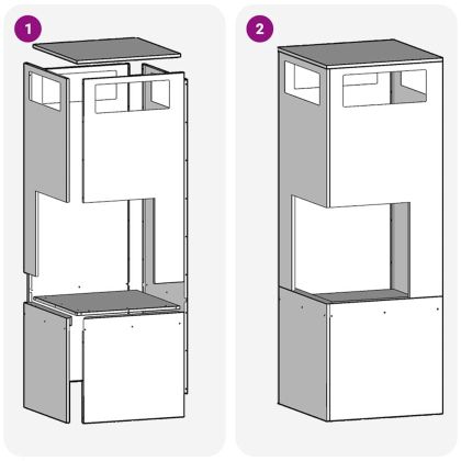 Огнище Кафяво 35 x 35 x 100 см Стомана