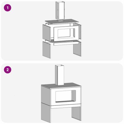 Огнище Черно 60 x 40 x 96 см Стомана