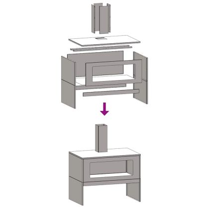 Огнище Кафяво 80 x 50 x 96 см Стомана
