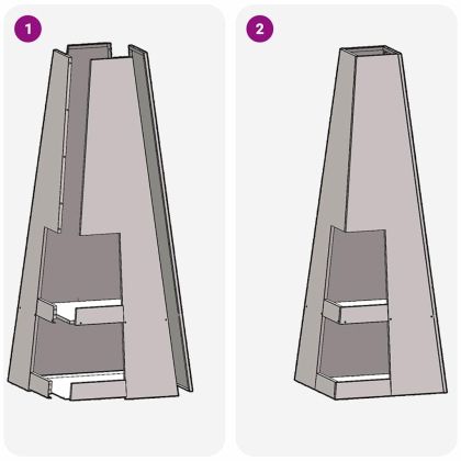 Огнище Черно 35 x 35 x 100 см Стомана