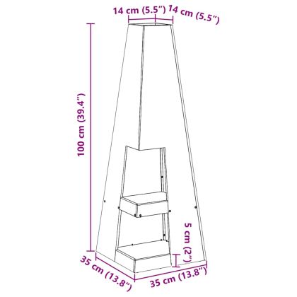 Огнище Черно 35 x 35 x 100 см Стомана
