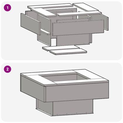 Огнище Кафяво 60 x 60 x 30 cm Променлива стомана