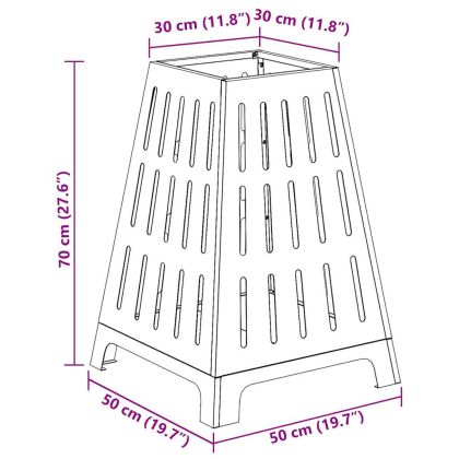 Огнище Черно 50 x 50 x 70 cm Студено валцована стомана