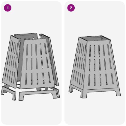 Огнище Кафяво 50 x 50 x 70 cm Патинираща стомана