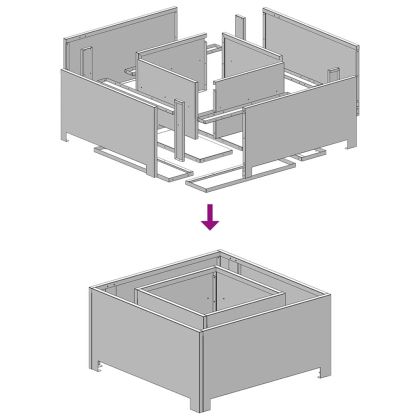 Огнище Кафяво 60 x 60 x 30 cm Стомана