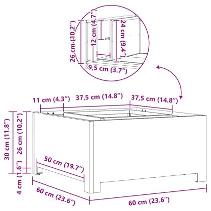 Огнище Кафяво 60 x 60 x 30 cm Стомана