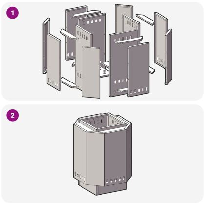 Бездимна камина Черно 48 x 48 x 51 см Стомана