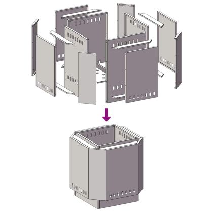 Бездимна камина Кафяво 48 x 48 x 51 см Стомана