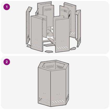 Бездимна камина Кафяво 38 x 38 x 51 см Стомана