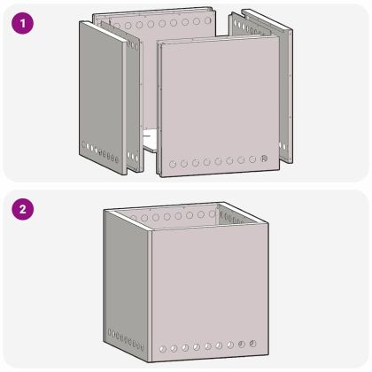 Бездимна камина Кафяво 48 x 48 x 50 см Стомана