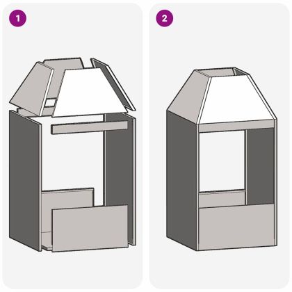 Огнище Кафяво 50 x 50 x 100 cm Стомана
